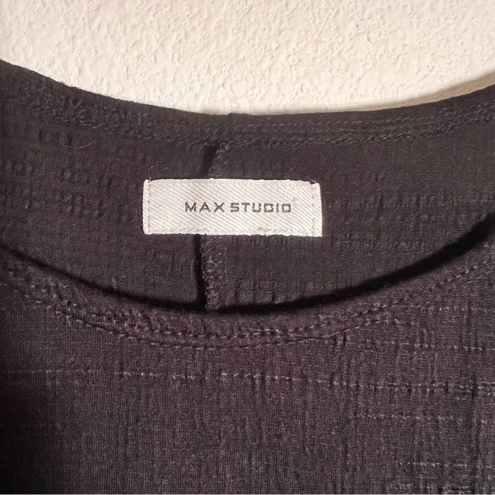 Max Studio Black Scoop Neck Tie Sleeve Blouse - Picture 3 of 6